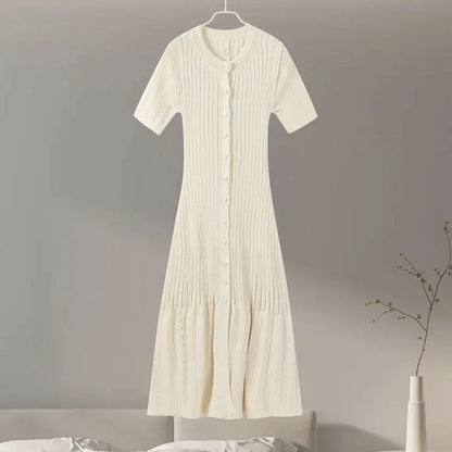 Elegant White Slim  Dress