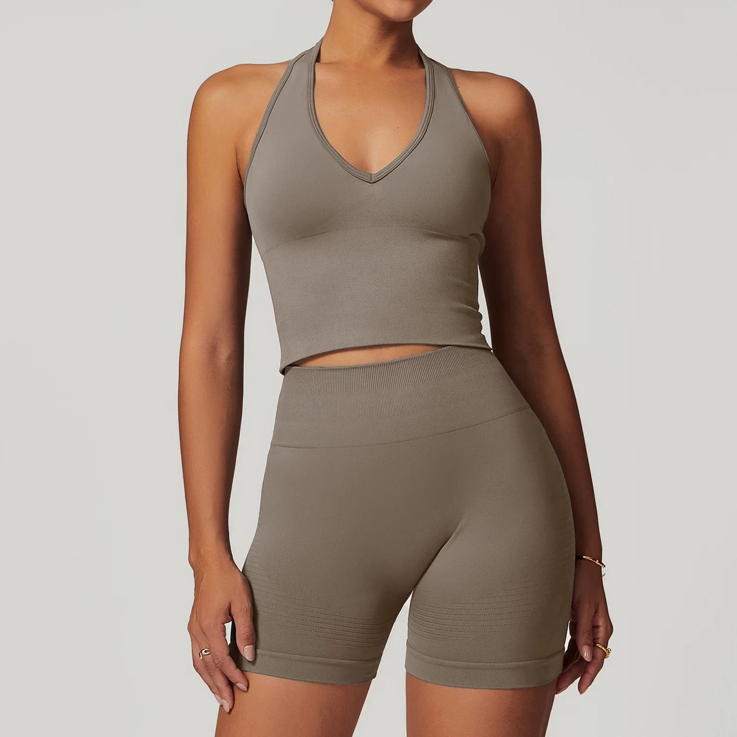 active wear short and short sleeve