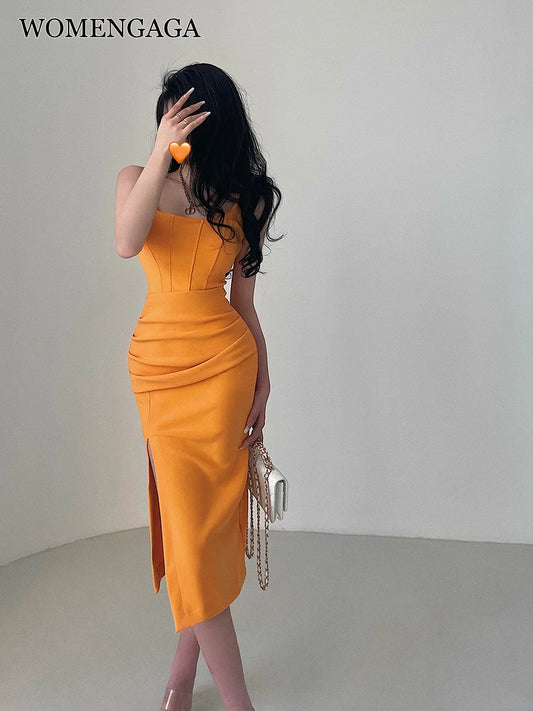 Sexy Slim High Waist Split dress