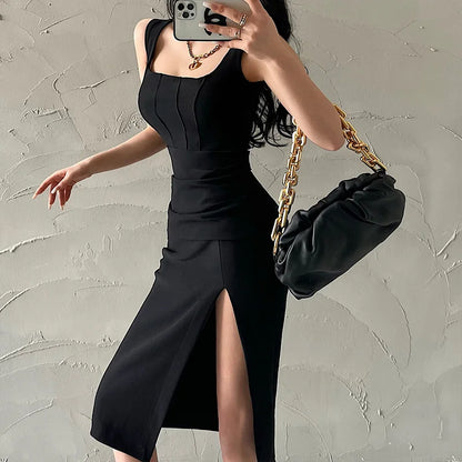 Sexy Slim High Waist Split dress