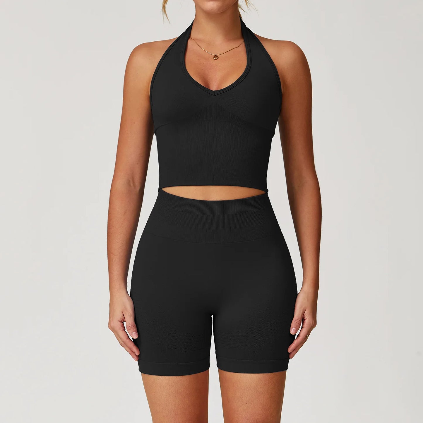 active wear short and short sleeve