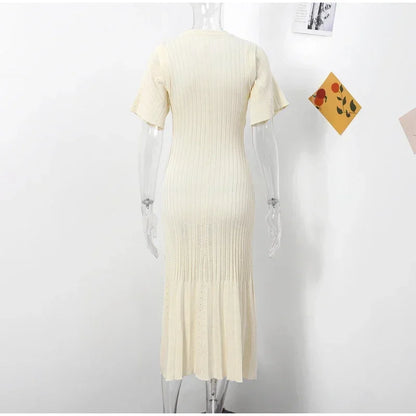 Elegant White Slim  Dress