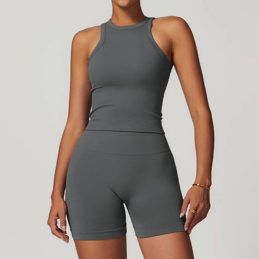active wear short and short sleeve