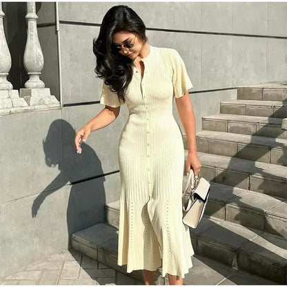 Elegant White Slim  Dress